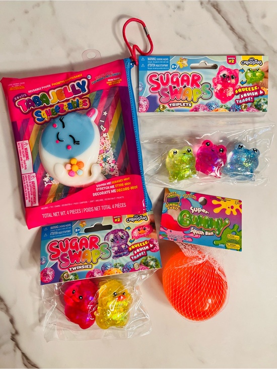 Sugar Swaps, Taba Jelly Other - Sugar Swaps Triplets Frogs & Twinsie Chicks, Super Gummy Squish Ball, Taba Jelly